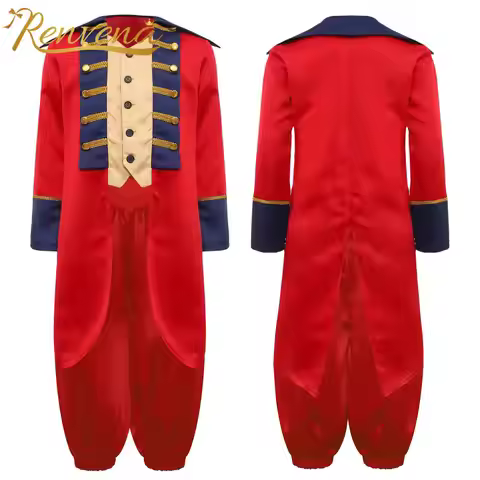 British Tailcoat Kids Boy General Jackets Historical Revolutionary War Costumes Sets Colonial Hallow