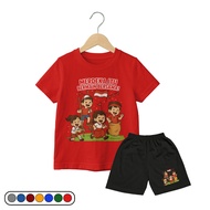 Children's T-shirt Set for August 17th Happy Independence Day, 80th Indonesian Independence Day, Age