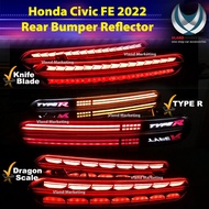 Honda Civic FE 2022 Dynamic Rear Bumper Reflector With Signal Running Light Civic FE 2022 lampu belakang ( 4 Function )