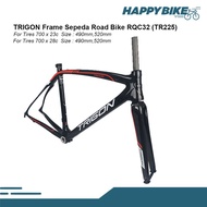 TRIGON Frame Rangka Carbon Glossy TR225 Sepeda Roadbike 700 U-Brake Include Fork