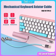 Custom Coiled Aviator Keyboard Cable USB Type C Coiling Spring Aviator Cable