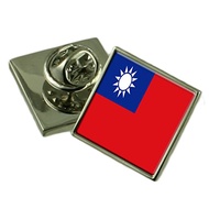 Taiwan Flag Lapel Pin Badge 18mm Square Select Gifts Pouch
