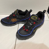 US8.5 26.5cm Nike air max 98 黑 反光 麂皮 球鞋 CD1537-001
