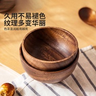 Acacia wood Straws Acacia Wooden Bowl Japanese Household Wooden Bowl Anti-scalding Solid Wood Noodle