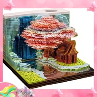 dgk3D Tear Away Art Weekly Calendar 2025 with Led Light,Rip Away Calendar Art 3D,Pull Apart Weekly C