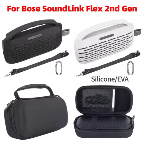 Silicone/EVA Case Cover with Handle Travel Protective Carrying Pouch for Bose SoundLink Flex 2nd Gen