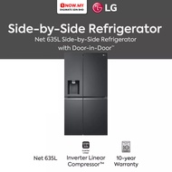 LG 635L Inverter Side-by-Side Refrigerator GC-J257CQES | Door-in-Door Water Dispenser Peti Sejuk Sebelah Menyebelah 冰箱