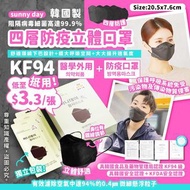 Sunny day 黑色KF94四層防疫立體3D口罩 (1盒50個)