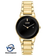 Citizen GA1052-55E Analog Eco-Drive Black Dial Gold Tone Stainless Steel Ladies / Womens Watch