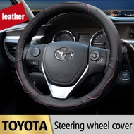 Genuine Leather Steering Wheel Cover for Toyota Corolla Fortuner Sequoia Auris Avensis YARIS Vios Celica 86 Auto Accesso