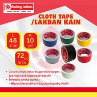 MERAH Matic Cloth Tape | 48mm x 10yard Red Fabric Tape