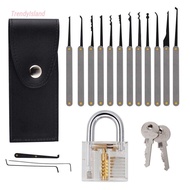 17pcs Training Practice Lock Pick Padlock Picking Unlocking Lock Pick Tools
