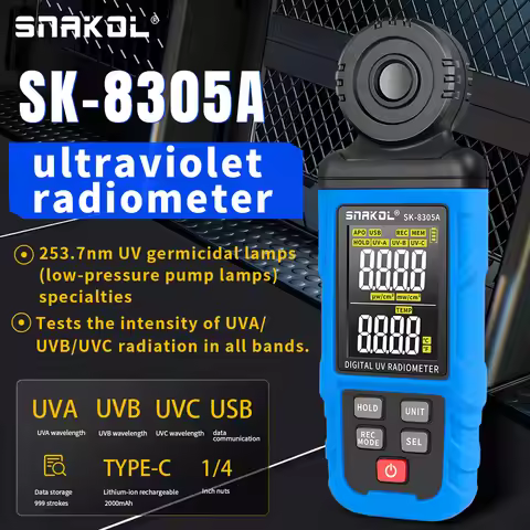 SNAKOL Digital illuminance Meter UV Illuminometer Professional UV Tester Ultraviolet Radiometer UVA/