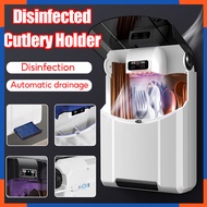 Smart Disinfected Cutlery Holder Kitchen Chopstick Holder with Cover Wall Mounted Cutlery Organizer