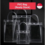 [SG INSTOCK] 25pcs PVC Transparent Tote Packaging Gift Bag for Wedding Favors Bag Birthday Christmas Gift