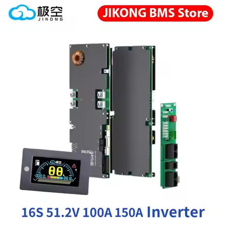 JK BMS V19 Bms 16s 51.2v Lifepo4 100A 200A JK Home Energy Storage BMS Active Balance 1-2A LiFePo4 Ba