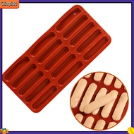 olimpidd|  Oven-safe Biscuit Mold Non-stick Diy Mold 15-cavity Silicone Finger Biscuit Mold for Diy Baking Non-stick Chocolate Mould for Candy Eclair Bread Muffin Food-grade