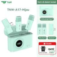 TNW A17 Microphone Wireless Mic Wireless clip on Microphone youtuber suara jernih Mic bluetooth Tanp