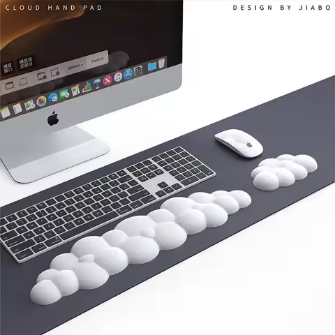Keyboard Cloud Wrist Rest Pad Soft PU Material Anti-Slip Rubber Base Memory Foam for 100 Keys 87 Key