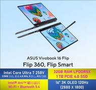 華碩 - ASUS Vivobook 16 Flip (TP3607); Copilot+ PC TP3607SA-OLED-MG7004WT