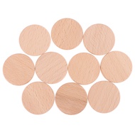 10 ชิ้น 3.8 เซนติเมตรรอบแผ่นไม้วงกลมไม้ชิ้น Cutouts ไม้ DIY เครื่องประดับสําหรับอุปกรณ์หัตถกรรมตกแต่