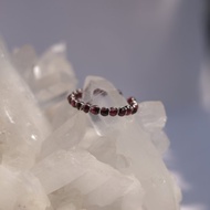 石榴石串珠戒指 簡約款礦石戒指 Garnet 手做戒指