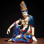 Water Moon Ornaments Guanyin Bodhisattva Image Sitting Statue Worship Chinese Zen Crafts Living Room