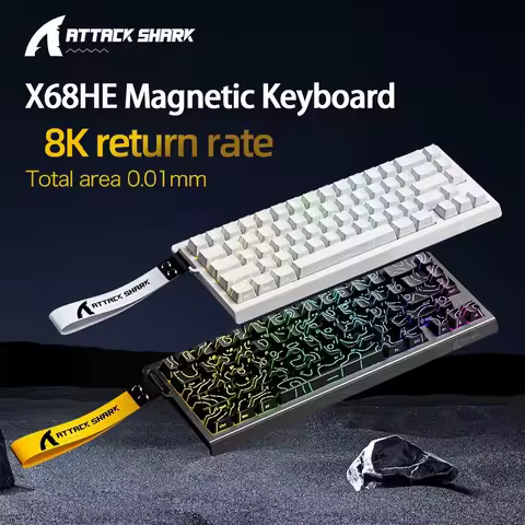 ATTACK SHARK X68HE Magnetic Gaming Keyboard Mechanical Wired for Pro Gaming 0.01mm Rapid Trigg 8000H