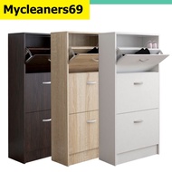 Rak kasut IKEA PHILIP space saver 3 doors shoe cabinet rak kabinet kasut kayu bertutup