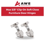 Door Hinges Clip On 5/8" Soft Close Max Furniture Cabinet Hinge Ensel Kabinet Engsel Pintu H04B AWE