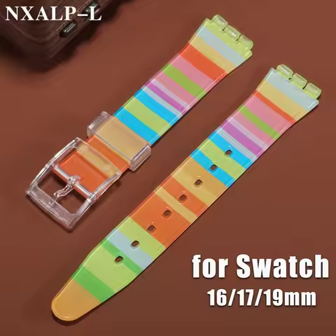 For SWATCH Silicone Watch Band 16mm 17mm 19mm for Swatch Colorful Rubber Strap Women Men Waterproof 