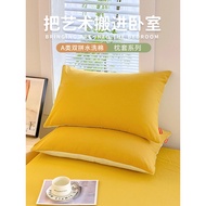 sarung bantal cotton sarung bantal murah Washed Cotton Pure Cotton Pillowcase Pair Pack Household Co