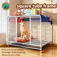 cage for dog dog house outdoor Dog Cage Heavy Duty Dog Crate Big Size Kennel Crate For Training Included Lockable Wheels Removable Tray Pet Cage Stainless Steel