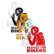 Rider Logo Reflective Sticker Motorcycle Motorcycle Electric Vehicle Reflective Sticker Respect Rider Reflective Sticker Fuel Tank Cover Reflective Waterproof Sticker