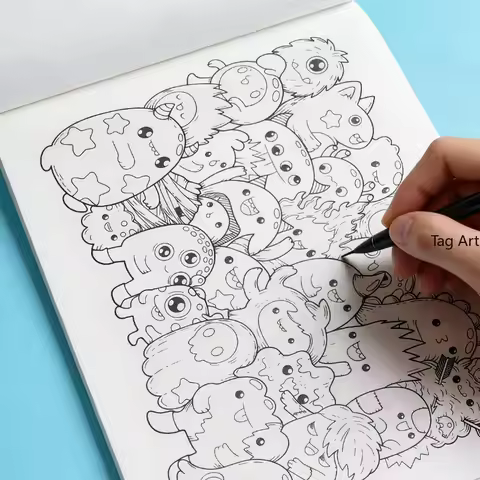 An Adult Anxiety Relief and Stress Relief Sketchbook, Monster/cute Pet/small Animal Backpack/cat/uni