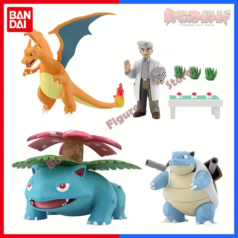 Bandai Candy Pokemon Scale World Johto Region Samuel Oak Charizard Blastoise Venusaur Anime Original