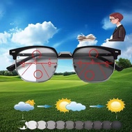 Photochromic Progressive Multifocal Reading Sunglasses Retro Round Comfortable Reading Glasses +0.75