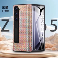 เคสโทรศัพท์หนังแท้บางเฉียบสำหรับ Samsung ZFold5 ZFold4 Fold3 W22 ป้องกันการเปิดปิดได้อย่างสมบูรณ์แบบ