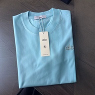 Alo Embroidered Letters Women's T-Shirt - Slim Fit, Round Neck, Breathable