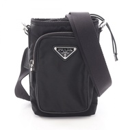 【二手】Prada PRADA 單肩包 三角形 Logo 手機套 黑色尼龍 Saffiano 皮革 三角形 Logo 手機套 女士