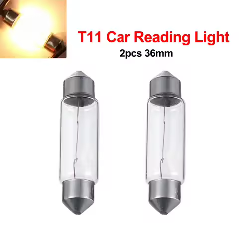 2Pcs SV8.5 Car Roof Light Reading Light 5W 12V T11x36mm Double Pointed Bubble License Plate Trunk Li