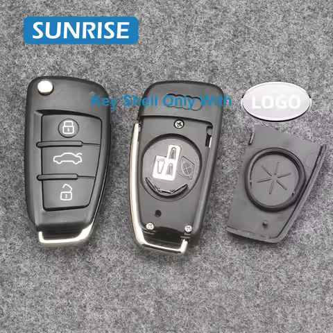 Car Key Case Shell Fob For Audi A2 A3 A4 A6 A6L A8 Q7 TT Key Fob Case Replacement Folding Remote Fli