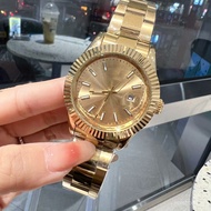 [Real Shot] New Style Diary Fashionable Classy Laboratory Three Sets All Gold Steel Band Wear Calend