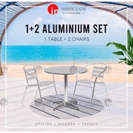 Doven 1+2 Aluminium Table & Aluminium Chair