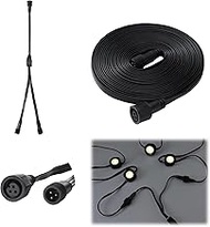 4 Pcs Extension Cable Kit Compatible with Govee Permanent Outdoor Light 3 Pins Y Splitter Cord Strai