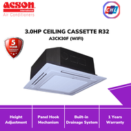 ACSON (Authorised Dealer) 3.0HP R32 NON-INVERTER CEILING CASSETE AIR COND A3CK30FF/A3LC30F