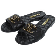 全新未使用 Chanel Coco Mark 菱格紋黑色穆勒鞋 0693 (G33954 X56940 94305) [二手] CHANEL