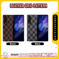 Samsung Galaxy Z Fold 3 Fold3 Case Leather GRID PATTERN Casing