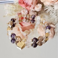 紫金流光-紫鈦晶/紫極光23/鈦晶/雪花幽靈/新年手鍊/水晶手鍊