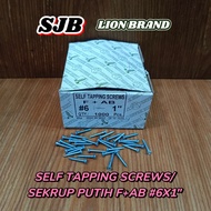SELF TAPPING SCREWS WHITE SCREW/ F+AB 6x1" 6x1-1/2" 6x2"/ 8x3/4" 8x1"/ 8x1-1/2" 8x2"/ 8x3"/ 10x2"/ (